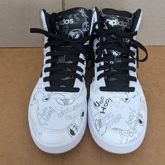 RARE Adidas Hoops 3.0 Mid W Neo Sesame Street Big Kid Womens 6.5 White . - Picture 5 of 14